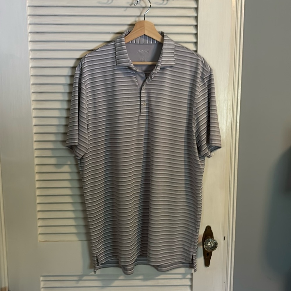 Johnnie-O Golf Polo Gray Striped